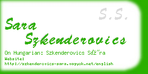 sara szkenderovics business card